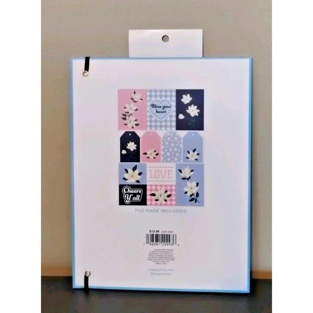 Draper James Wrapping Paper Book Floral Plaid 12 sheets 19